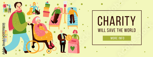 Charity Types Horizontal Illustration