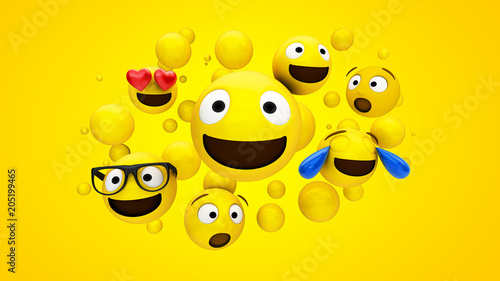yellow characters floating