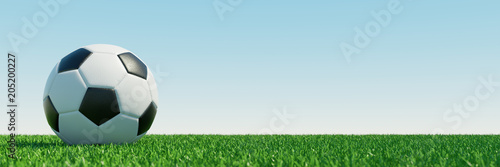 Fu  ball auf Rasen als Hintergrund