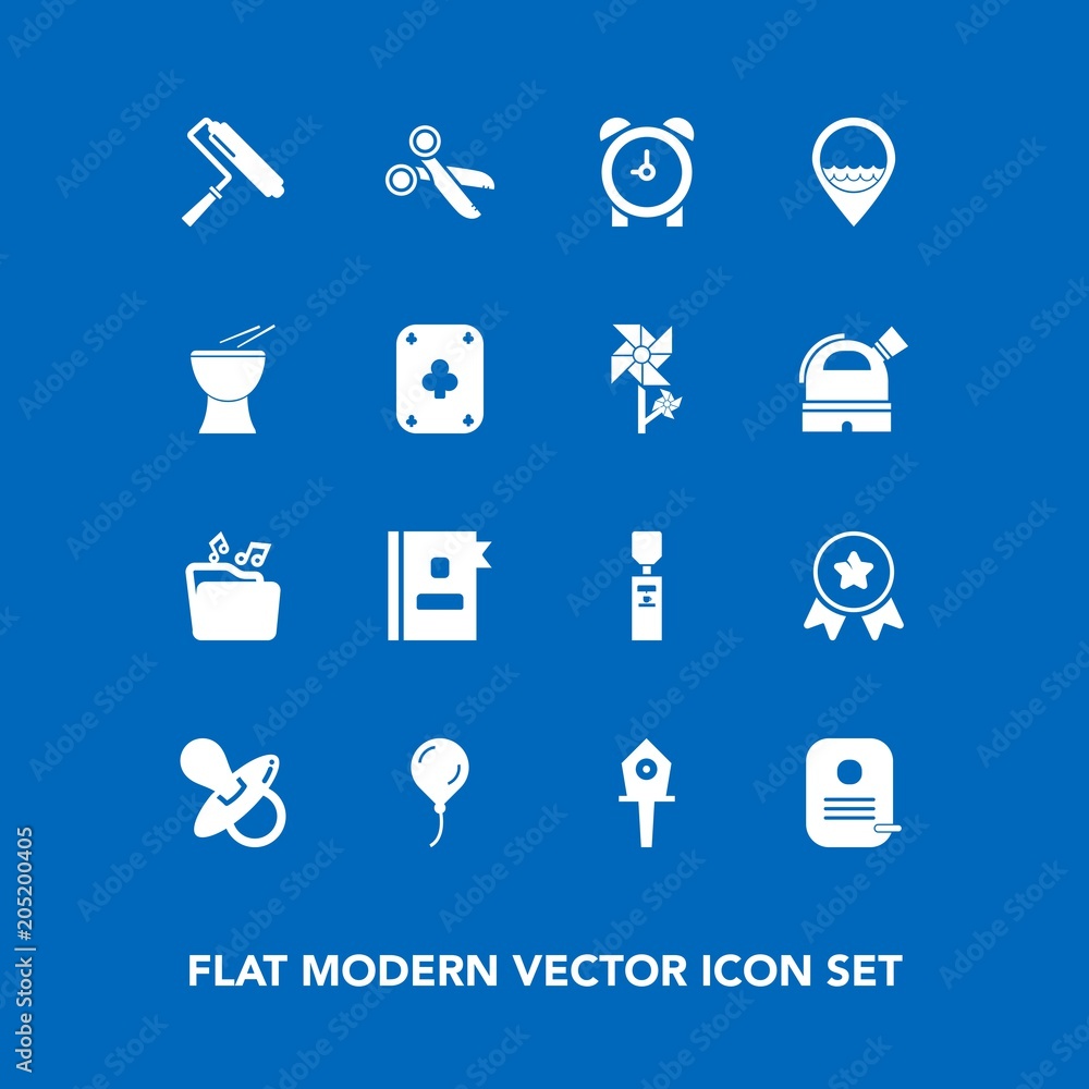 Modern, simple vector icon set on blue background with winner, telephone, child, achievement, time, cut, job, location, award, watch, infant, music, decoration, baby, birdhouse, birthday, paint icons Modern, simple vector icon set on blue background with winner, telephone, child, achievement, time, cut, job, location, award, watch, infant, music, decoration, baby, birdhouse, birthday, paint icons