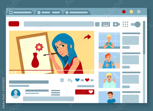 Video Blogger Page Flat 