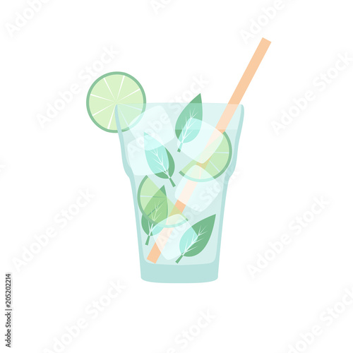 Vector glass of mojito
