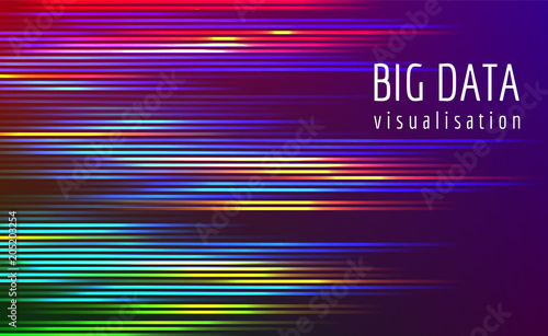 Abstract vector finance  big data graph visualization. Stock index infographics. Visual information complexity. Intricate data threads chart. Business analytics. Artifficial inteligence.