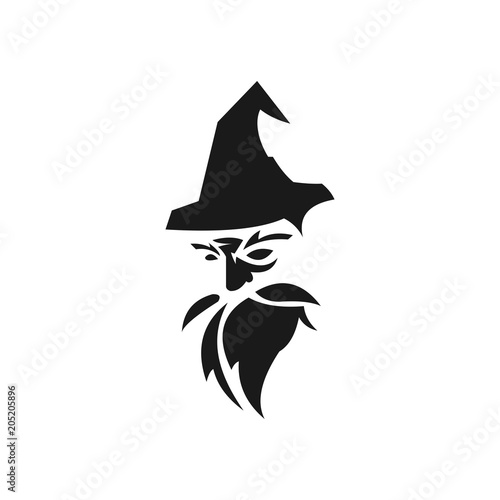 old wise white wizard vector