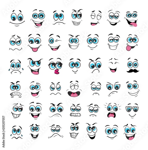 face expression cartoon set. vector illustration