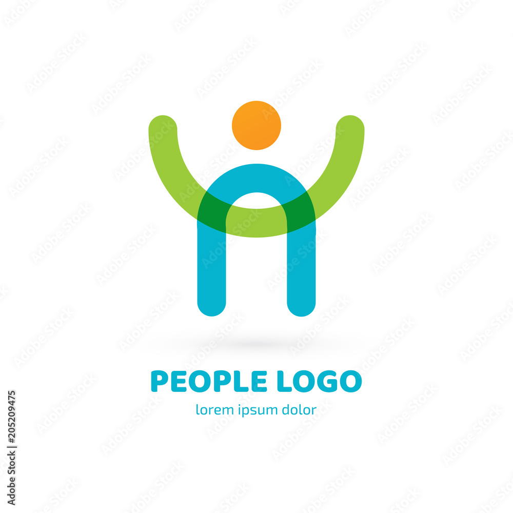 Logo design abstract people vector template. Logo design abstract people vector template.
