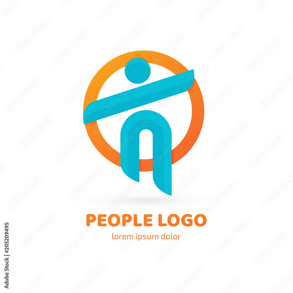 Logo design abstract people vector template. Logo design abstract people vector template.