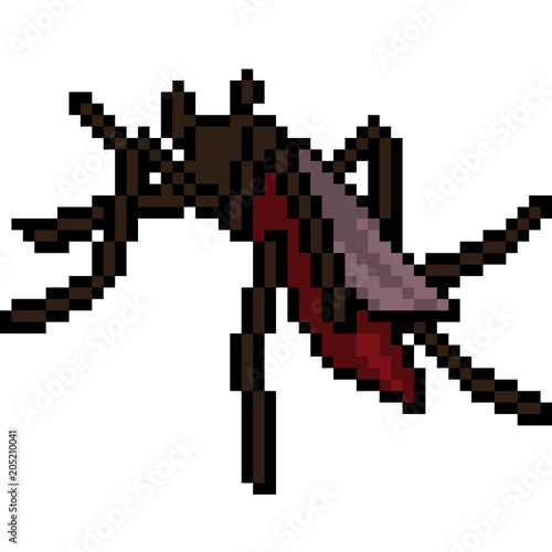 vector pixel art mosquito