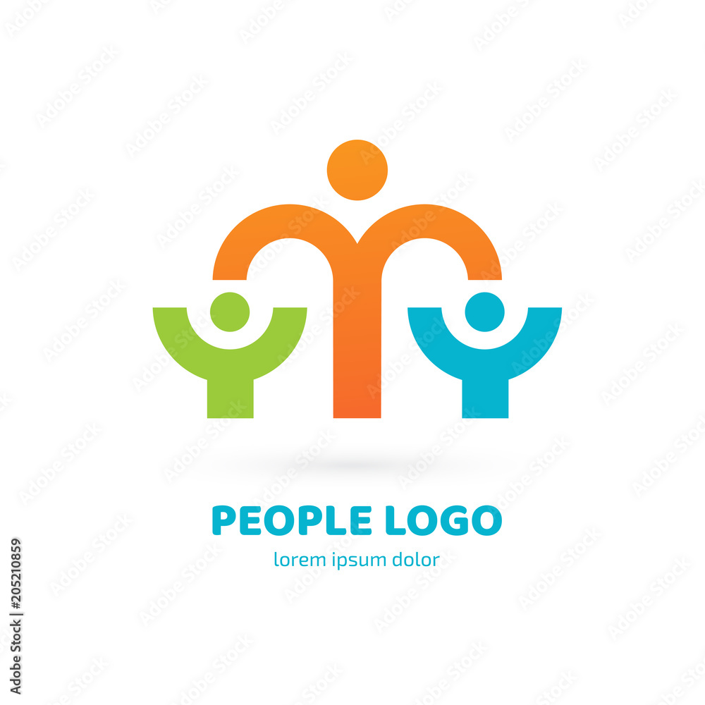 Logo design abstract people vector template. Logo design abstract people vector template.