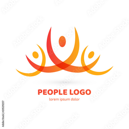 Logo design abstract people vector template.