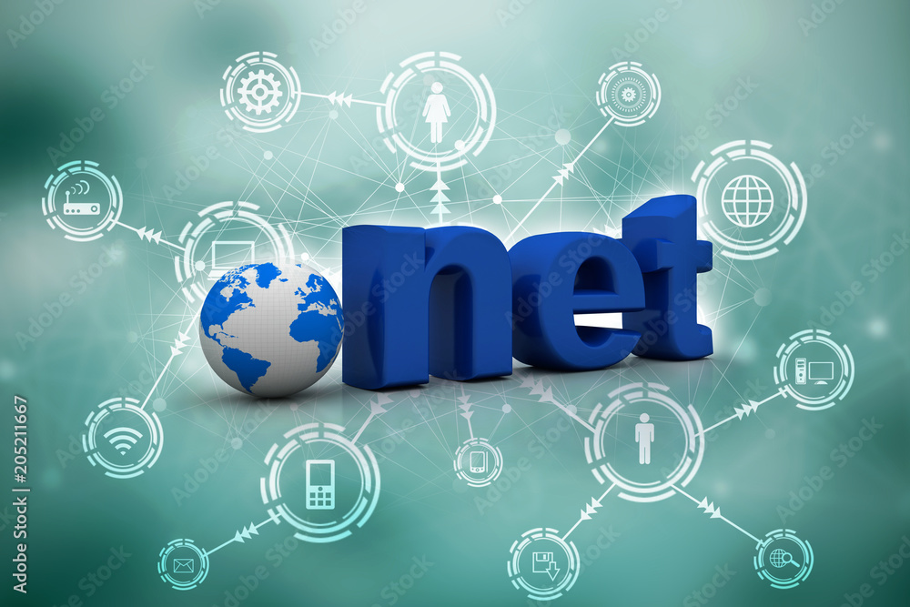 3d illustration net concept with globe 3d illustration net concept with globe