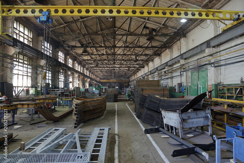 Large metalworking and tool-handling shop at the manufacturing plant 