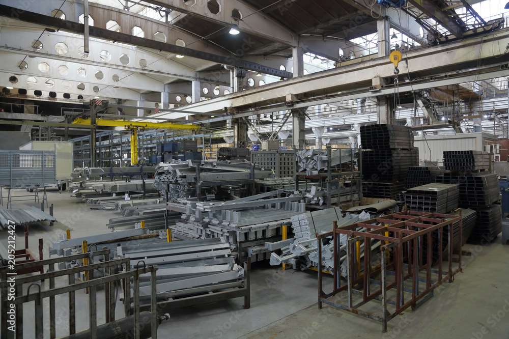 Fototapeta premium Large metalworking and tool-handling shop at the manufacturing plant 