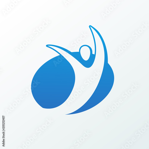 Logo design abstract people vector template.