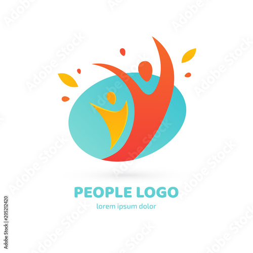 Logo design abstract people vector template.