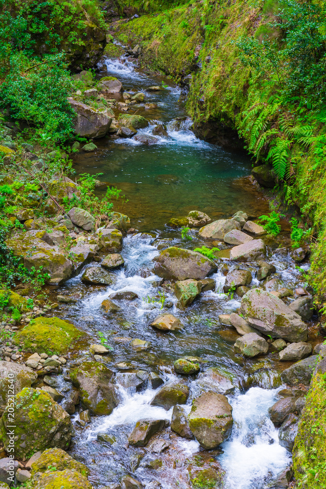 Levada das 25 fontes and levada do risco, Madeira Island, Portugal Levada das 25 fontes and levada do risco, Madeira Island, Portugal