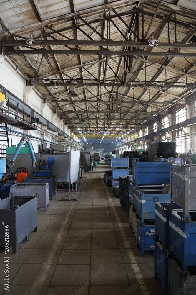 Large metalworking and tool-handling shop at the manufacturing plant
