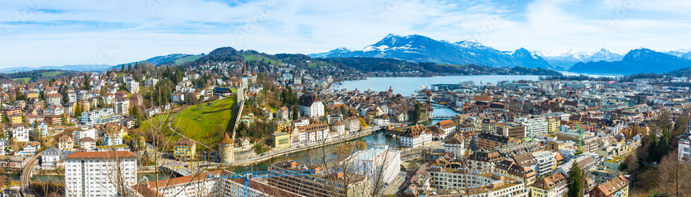 Fototapeta premium Luzern skyline. Panorama. Luzern city skyline. 