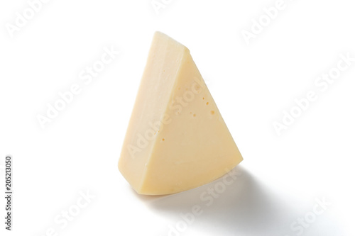 Edam cheese  piece on white background