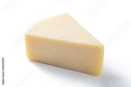 Edam cheese  piece on white background
