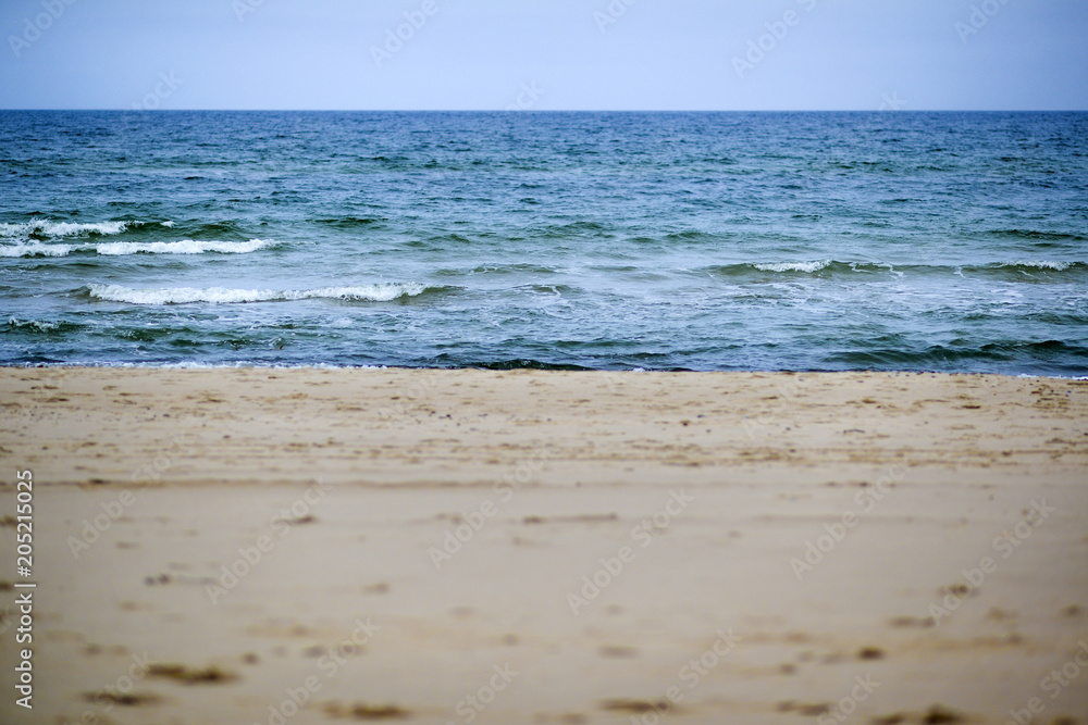 Sea landscape, beach with sand and sea. Sea landscape, beach with sand and sea.