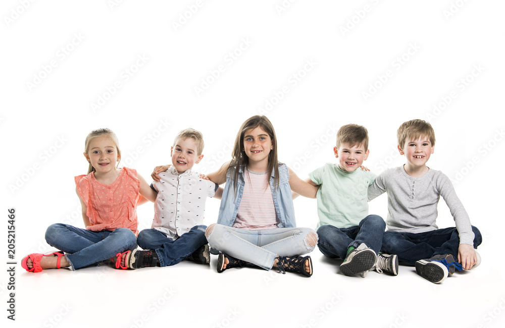 Group Of Young Children In Studio Group Of Young Children In Studio