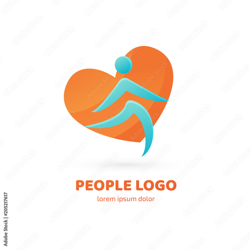 Logo design abstract people vector template. Logo design abstract people vector template.