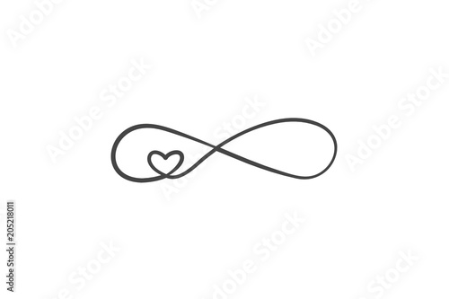 sign of infinity and heart icon. Element of wedding for mobile concept and web apps illustration. Thin line icon for website design and development, app development. Premium icon on white background