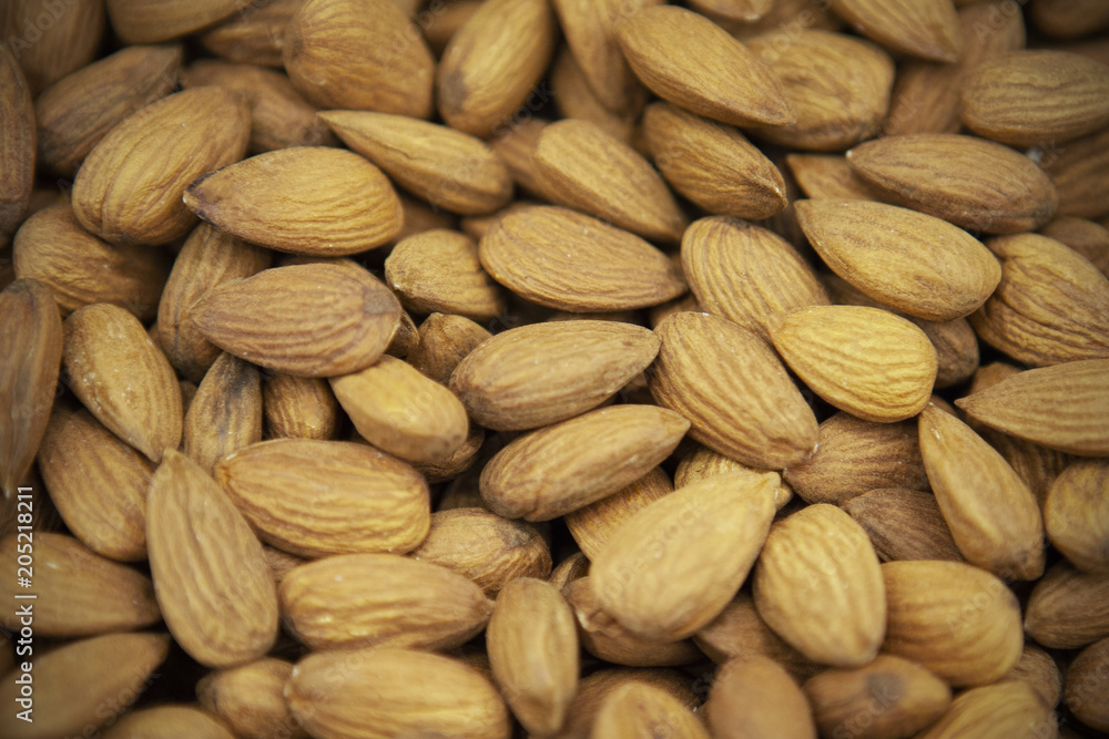 Almond nuts. View from above. Almond nuts. View from above.