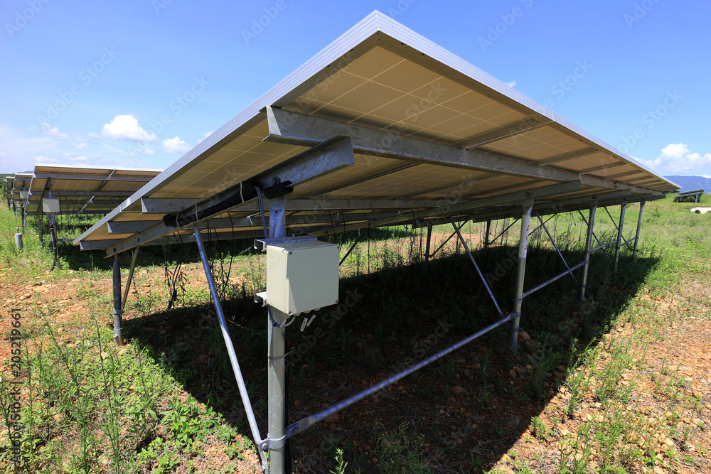 Fuse Box of Solar Farm Installed Under PV Panels Fuse Box of Solar Farm Installed Under PV Panels