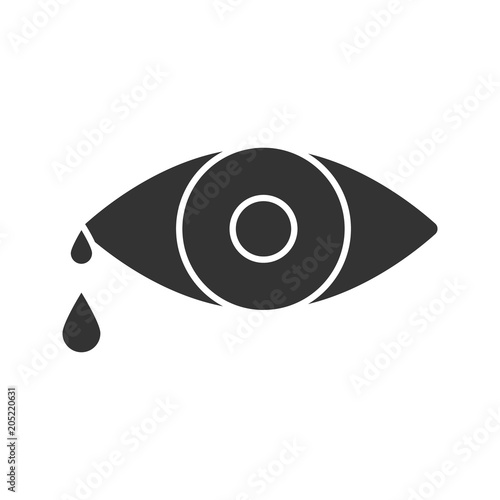 Crying human eye glyph icon