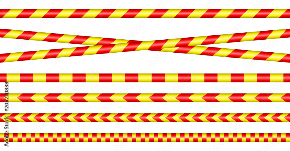 Set Of Barrier Tapes Red/Yellow Set Of Barrier Tapes Red/Yellow