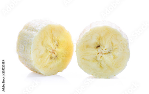 Banana slices isolated on a white background