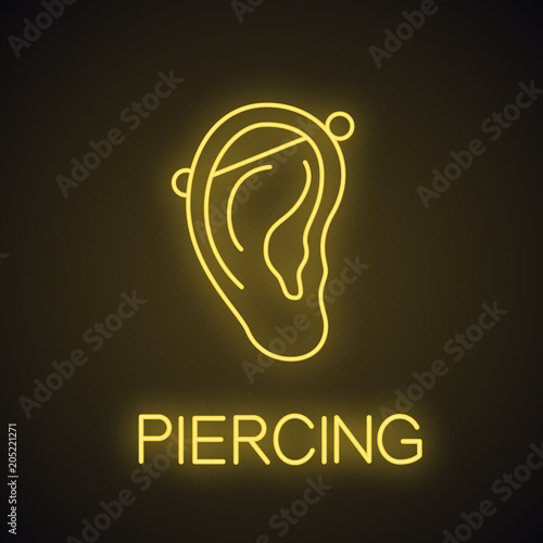 Industrial piercing neon light icon