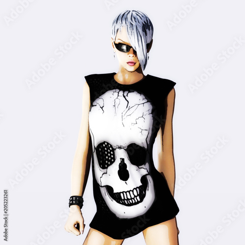 Digital 3D Illustration of an attractive Female