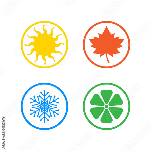 set of four seasons icons.