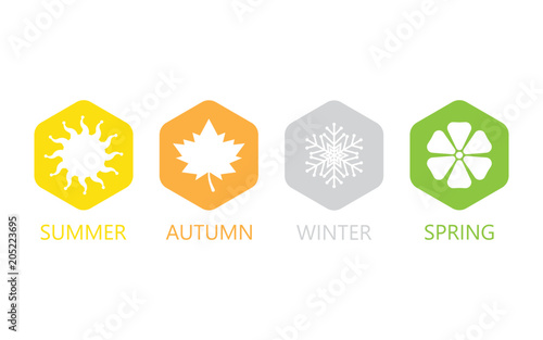 set of four seasons icons. photo