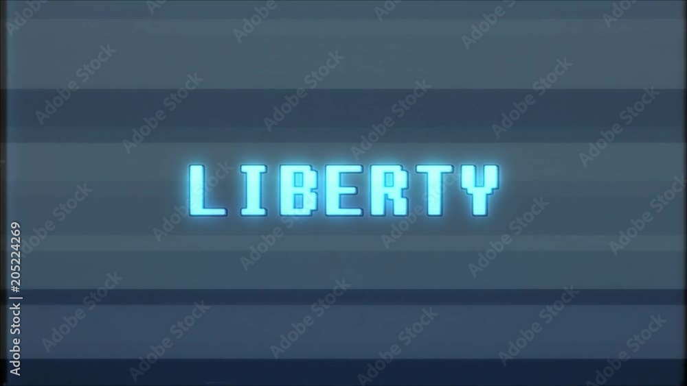 retro videogame LIBERTY word text computer tv glitch interference noise screen animation seamless loop New quality universal vintage motion dynamic animated background colorful joyful video m retro videogame LIBERTY word text computer tv glitch interference noise screen animation seamless loop New quality universal vintage motion dynamic animated background colorful joyful video m