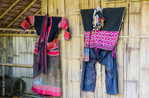 suit of a hill tribe in thailand house