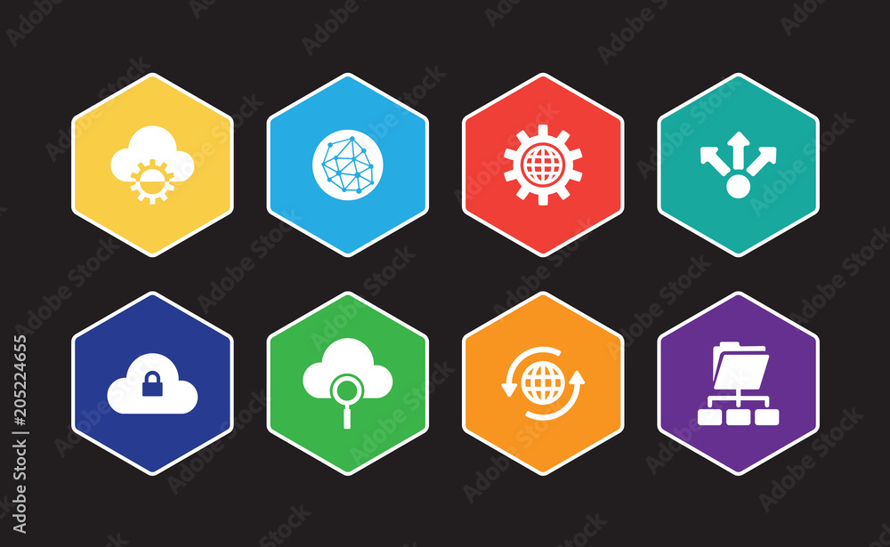 Cloud Data Technology Infographic Icon Set Cloud Data Technology Infographic Icon Set