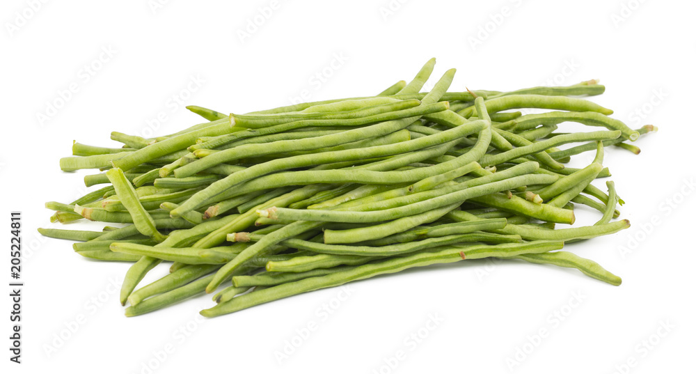 Heap of Green Beans Also Called Snap Beans or String Beans isolated on White Background Heap of Green Beans Also Called Snap Beans or String Beans isolated on White Background