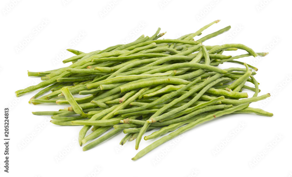 Heap of Green Beans Also Called Snap Beans or String Beans isolated on White Background Heap of Green Beans Also Called Snap Beans or String Beans isolated on White Background