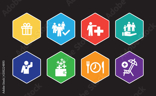 Employee Benefits Infographic Icon Set