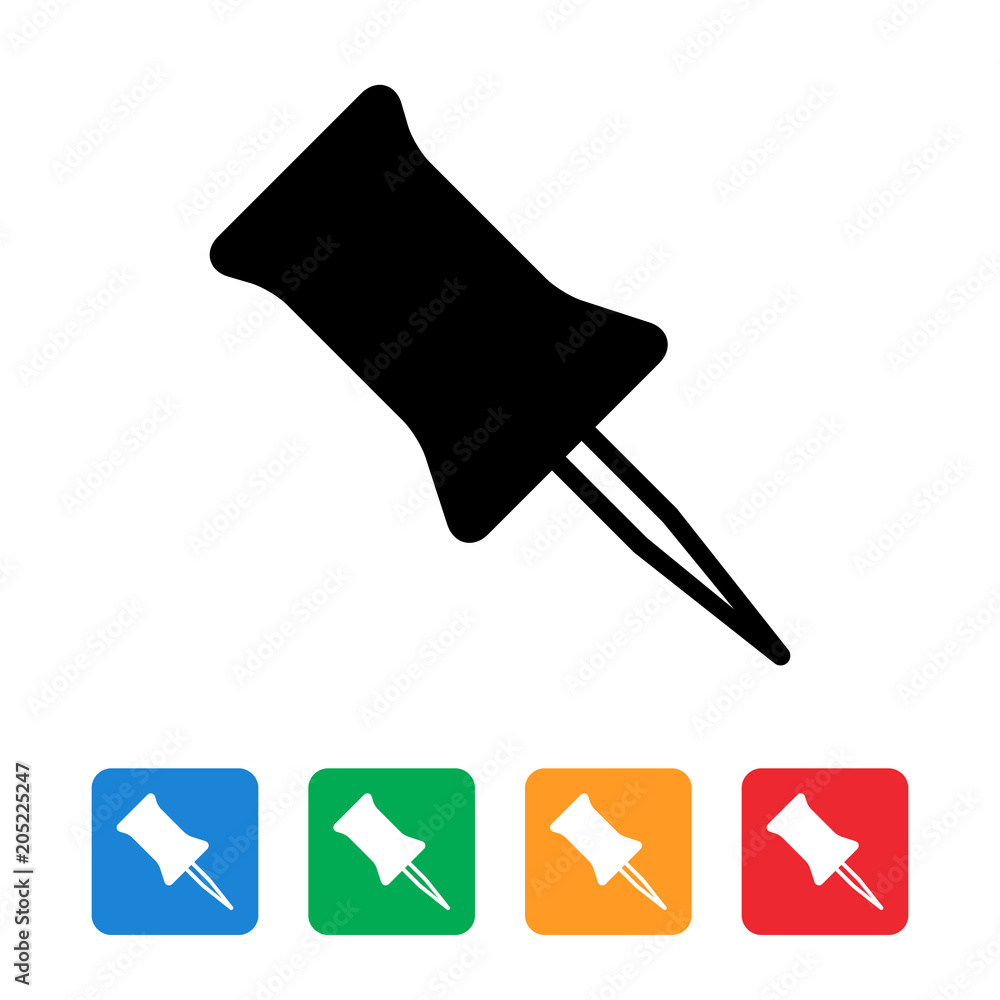 Push pin flat icon Push pin flat icon