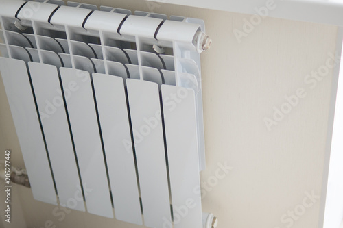 Heating system in the house or apartment. White battery