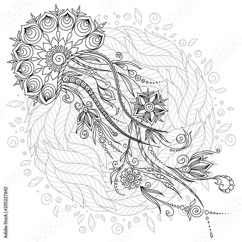 Hand drawn vector jellyfish