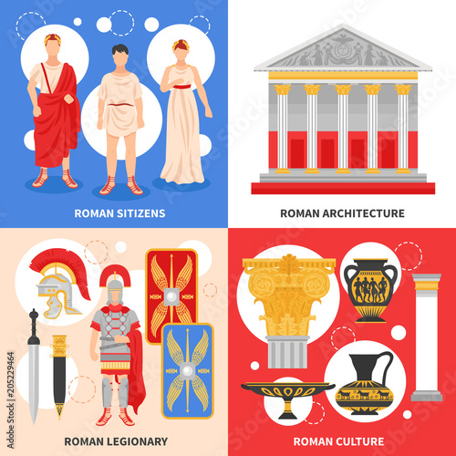 Ancient Rome Flat Concept 