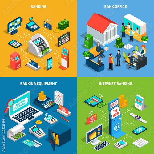 Banking Isometric Design Concept