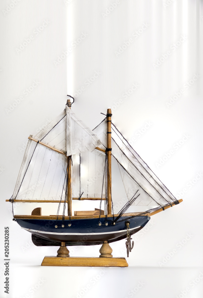Sail boat model. High resolution image concept for anutical industry.
