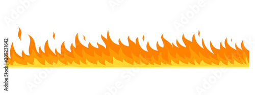 Flame banner horizontal. Flat illustration of vector flame banner horizontal for web design